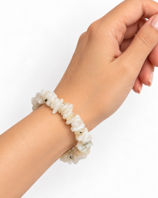 Rainbow Moonstone Chips Bracelet | Aeora Rocks