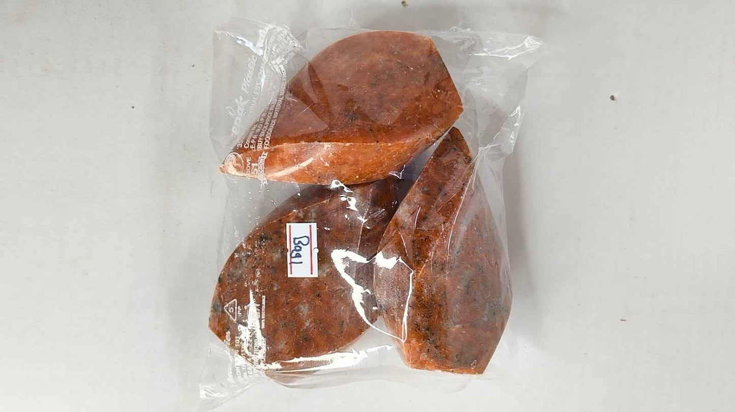 RED AMAZONITE FLAME FREEFORM STONES-1KG -BAG 1 -3PCS
