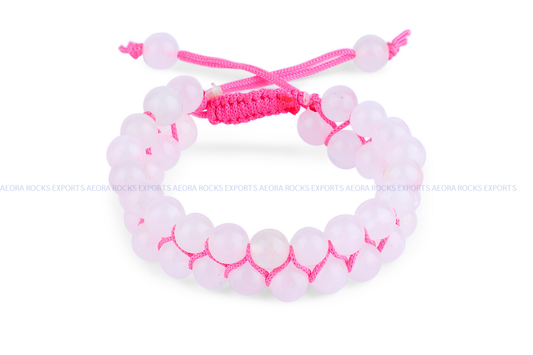 Rose Quartz String Bead Bracelet in India - Aeora Rocks