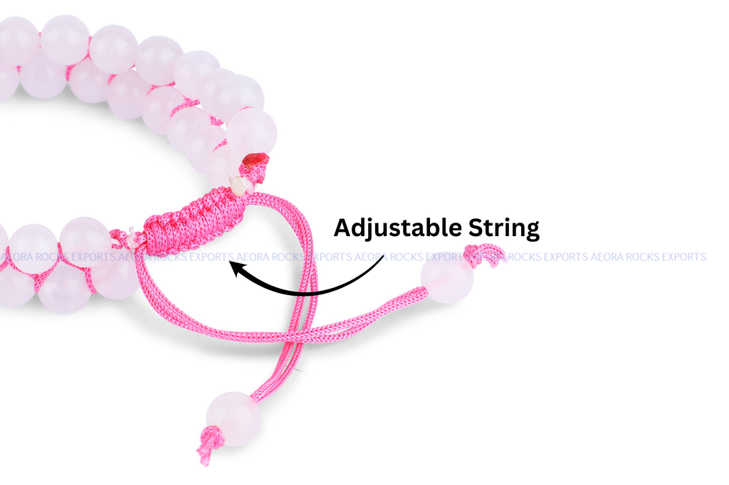 Rose Quartz String Bead Bracelet in India - Aeora Rocks - AEORA ROCKS INDIA -Healing Crystals superstore