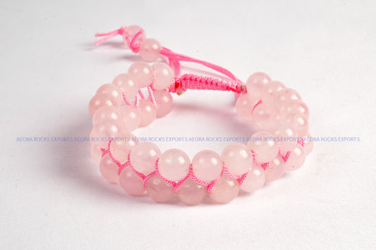 Rose quartz string bracelet in india