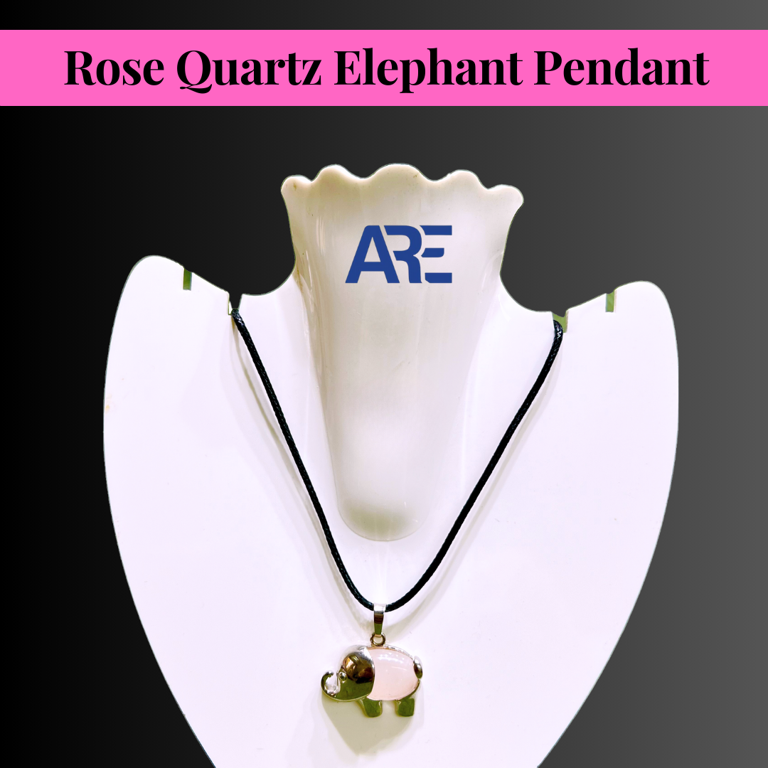 Rose Quartz Elephant Pendant