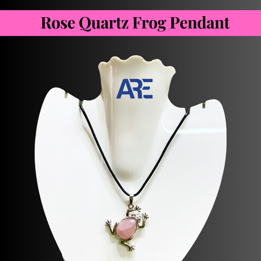 Rose Quartz Frog Pendant