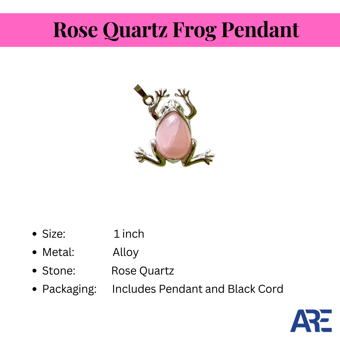 Rose Quartz Frog Pendant