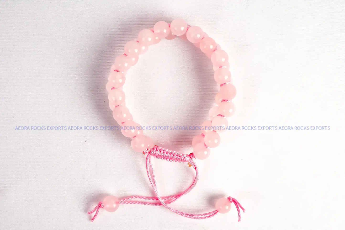 Rose Quartz String Bead Bracelet