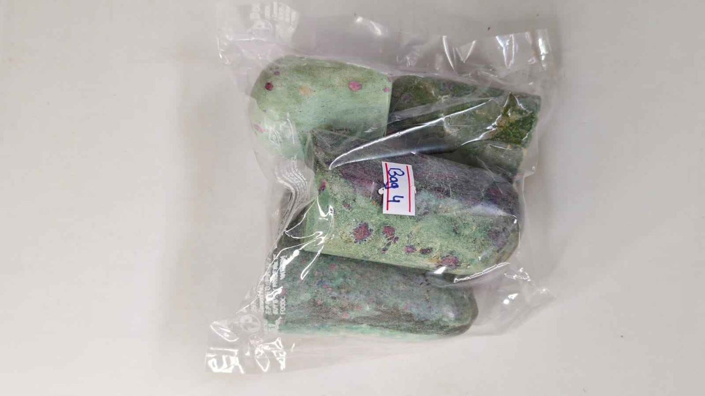 RUBY FUCHSITE FREEFORM STONES -1KG -BAG 4 -4PCS