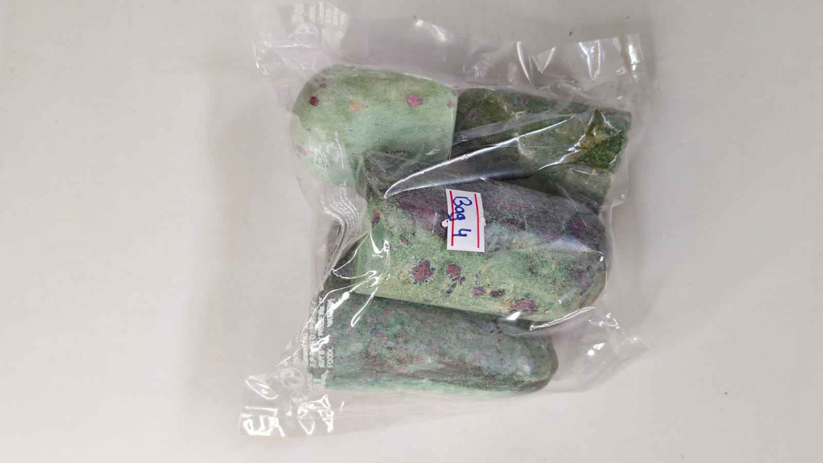 RUBY FUCHSITE FREEFORM STONES -1KG -BAG 4 -4PCS