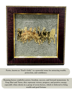 Running Horses on Pyrite dust in a frame - AEORA ROCKS INDIA -Healing Crystals superstore