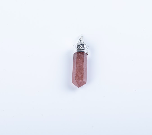 Strawberry Quartz Single Point Pendant