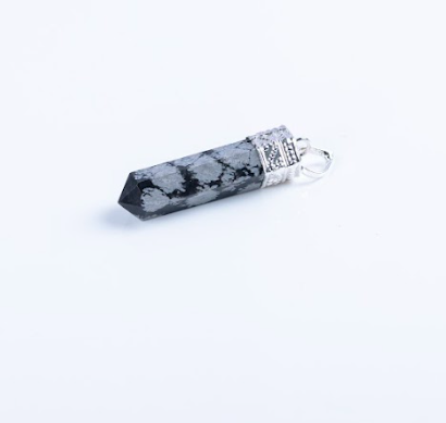 Snowflake Obsidian Single Point Pendant