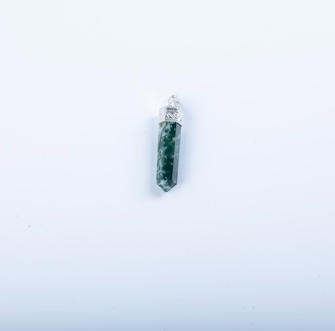 Moss Agate Single Point Pendant