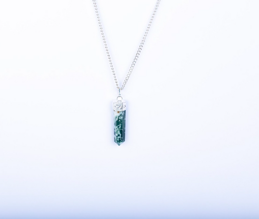 Moss Agate Single Point Pendant