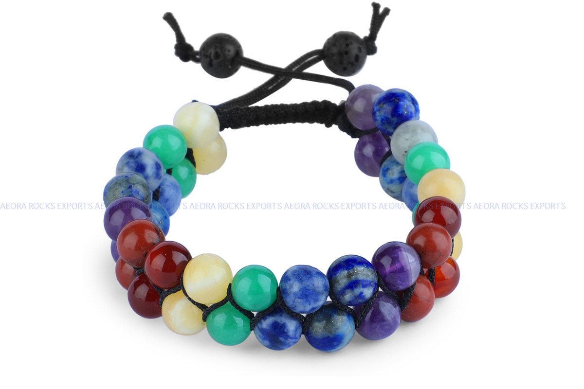 Seven Chakra String Bracelet - AEORA ROCKS INDIA -Healing Crystals superstore