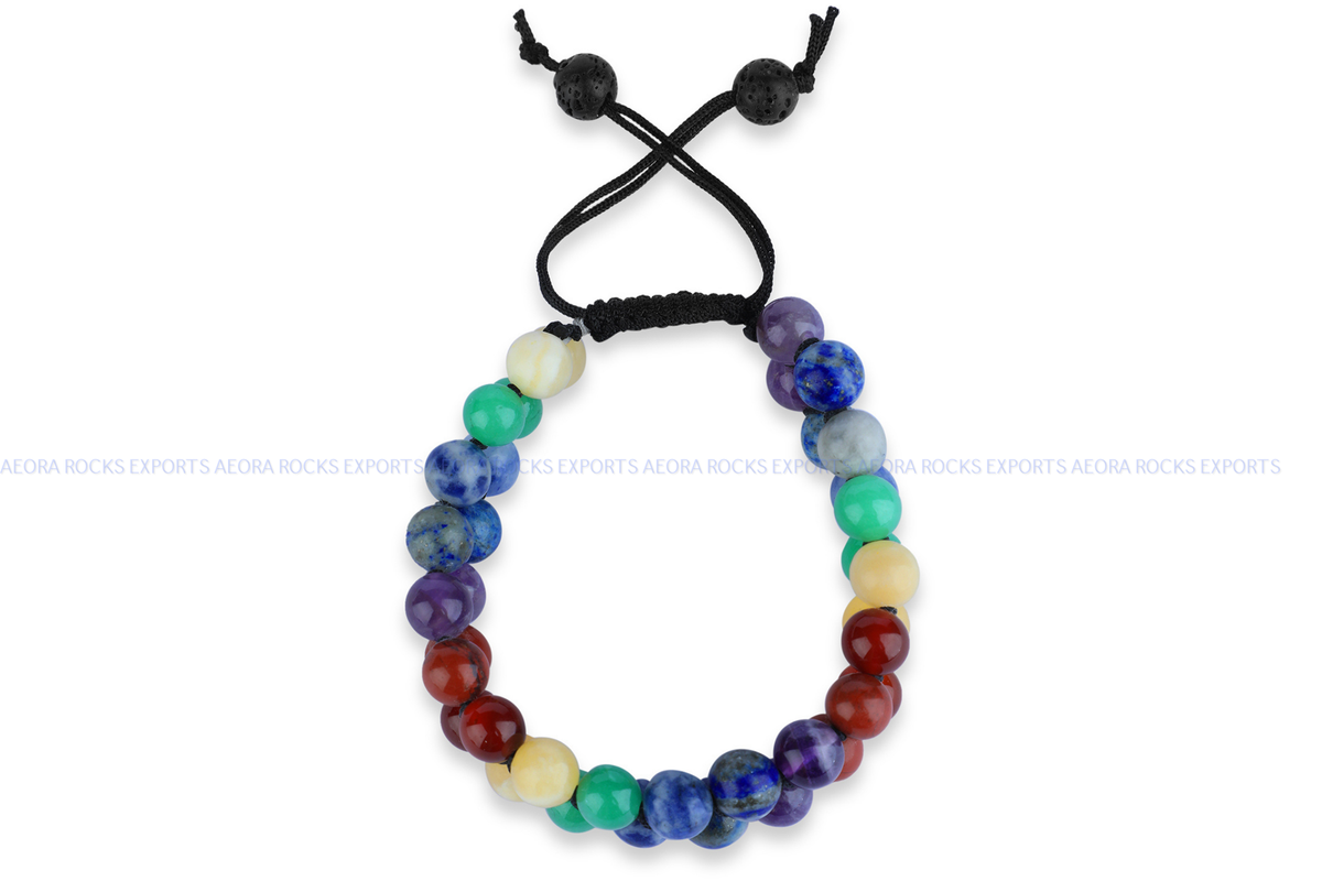 Seven Chakra String Bracelet - AEORA ROCKS INDIA -Healing Crystals superstore