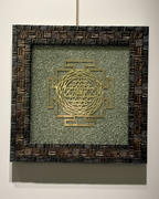 Shree Yantra on Pyrite dust in a frame - AEORA ROCKS INDIA -Healing Crystals superstore