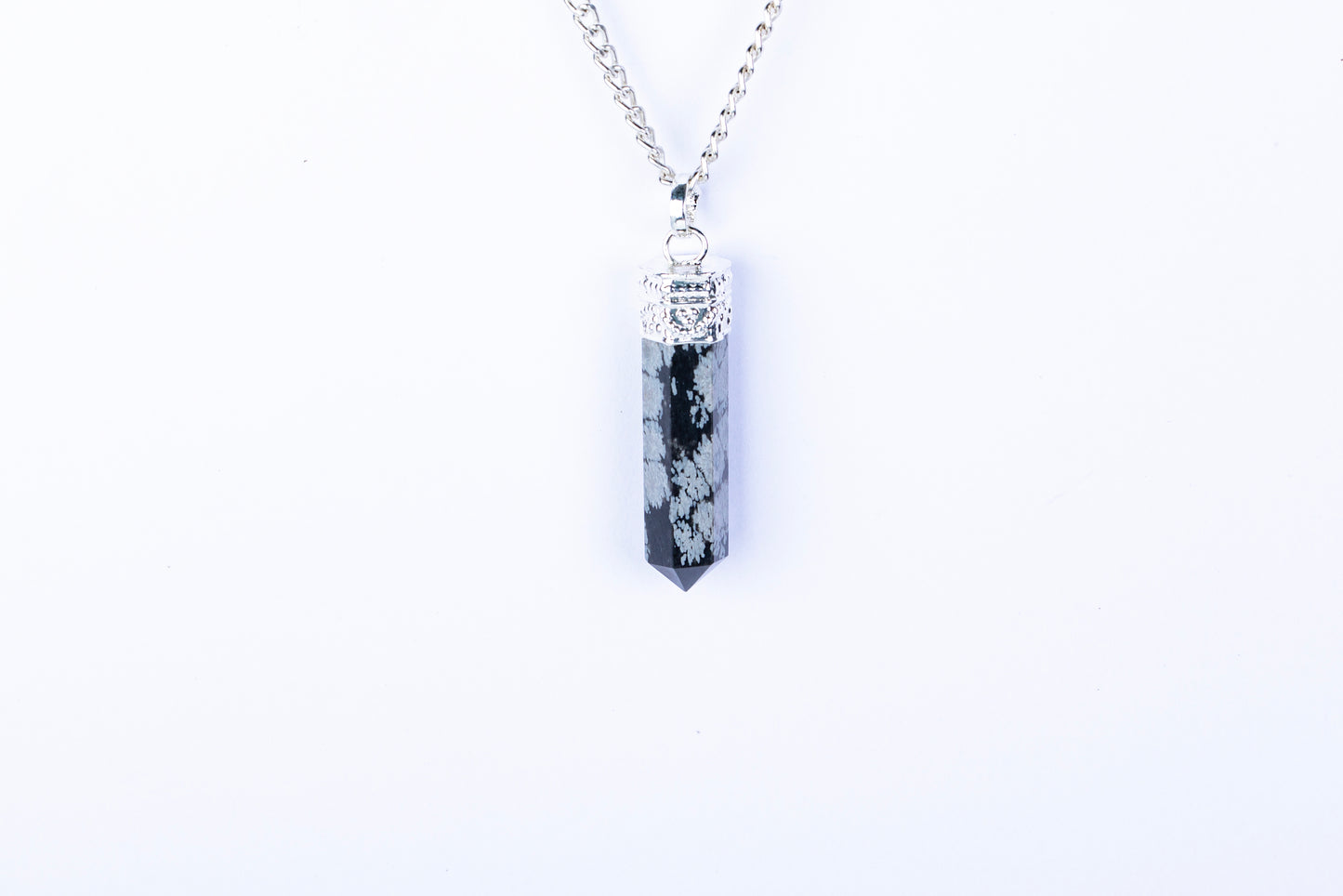 Snowflake Obsidian Single Point Pendant