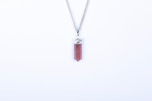 Strawberry Quartz Single Point Pendant