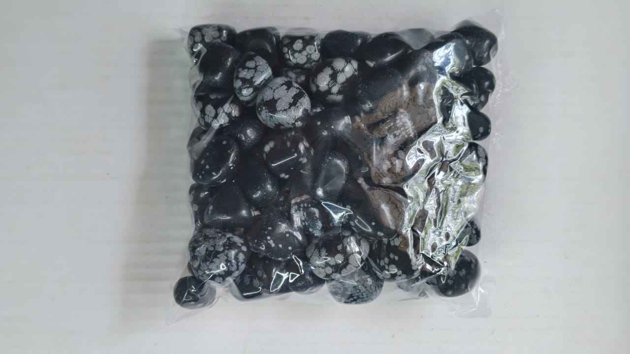 SNOWFLAKE OBSIDIAN TUMBLE STONE - 1 KG
