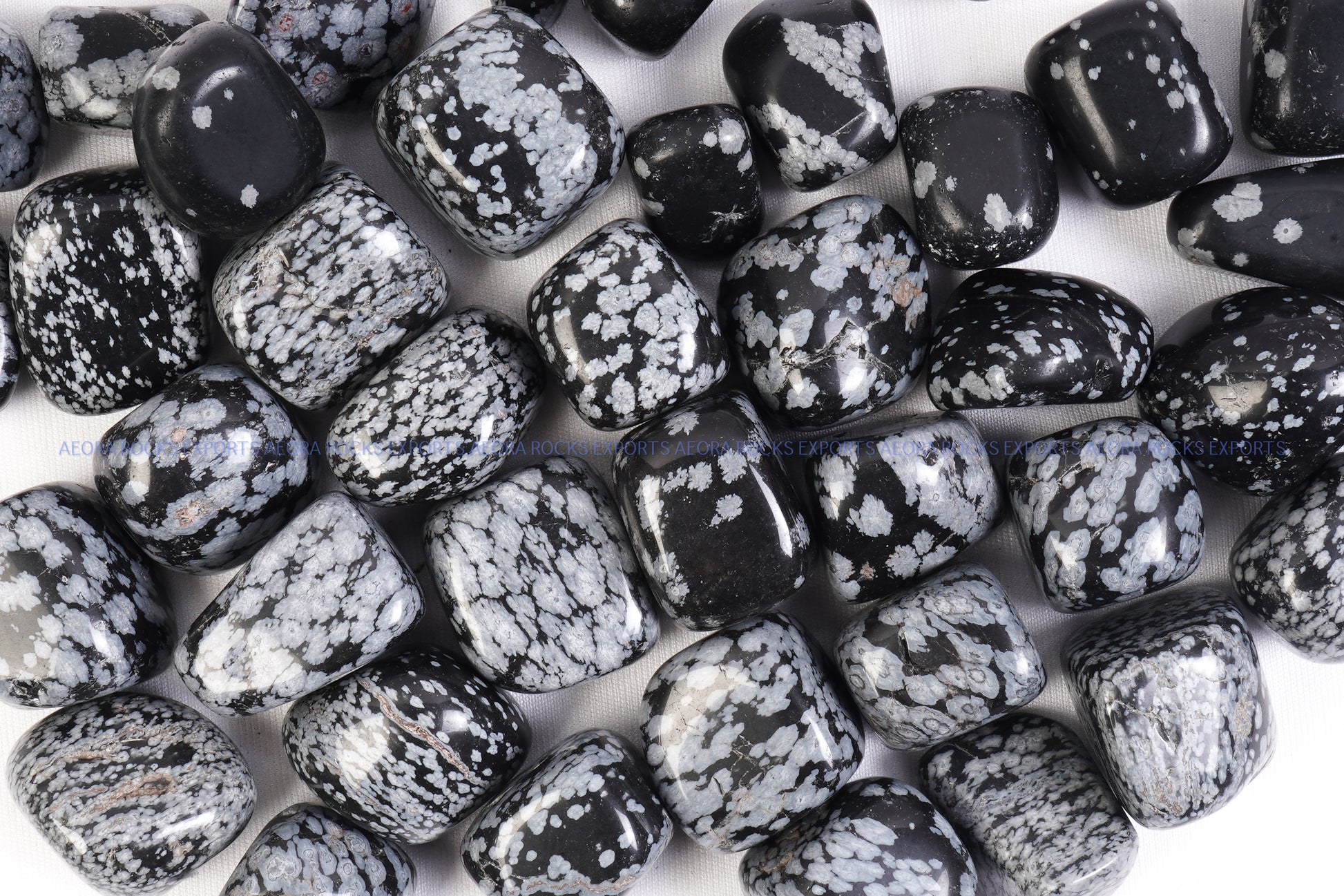 Tumble Stone Snowflake Obsidian | Buy Online Snowflake Obsidian Tumbled Stone – AEORA ROCKS INDIA -Healing Crystals superstore