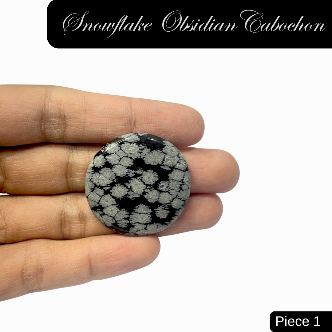 Snowflake Obsidian Cabochon - AEORA ROCKS INDIA -Healing Crystals superstore
