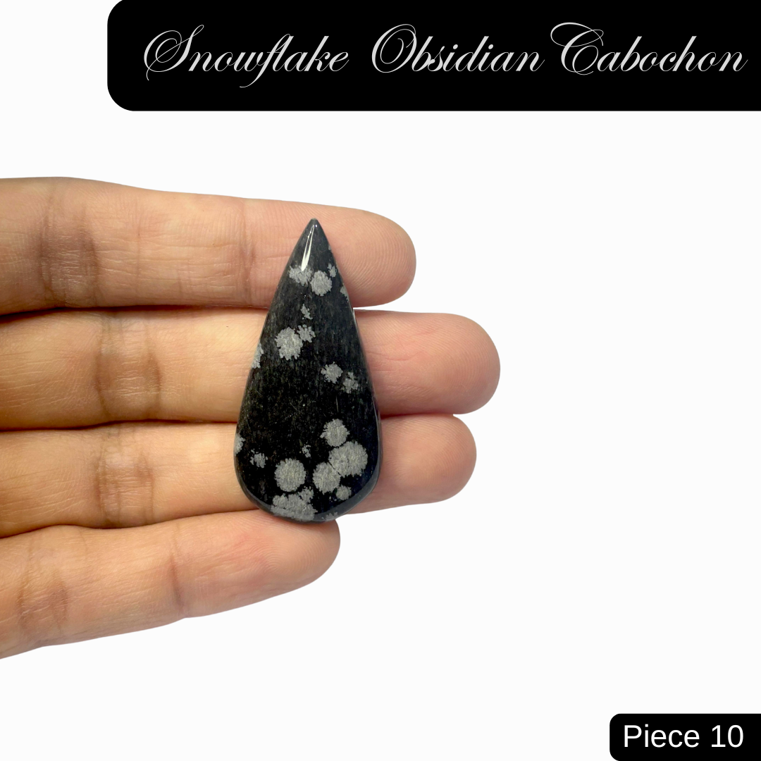 Snowflake Obsidian Cabochon - AEORA ROCKS INDIA -Healing Crystals superstore