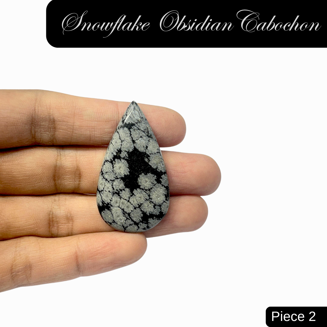 Snowflake Obsidian Cabochon - AEORA ROCKS INDIA -Healing Crystals superstore
