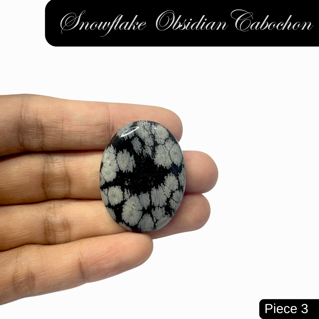 Snowflake Obsidian Cabochon - AEORA ROCKS INDIA -Healing Crystals superstore
