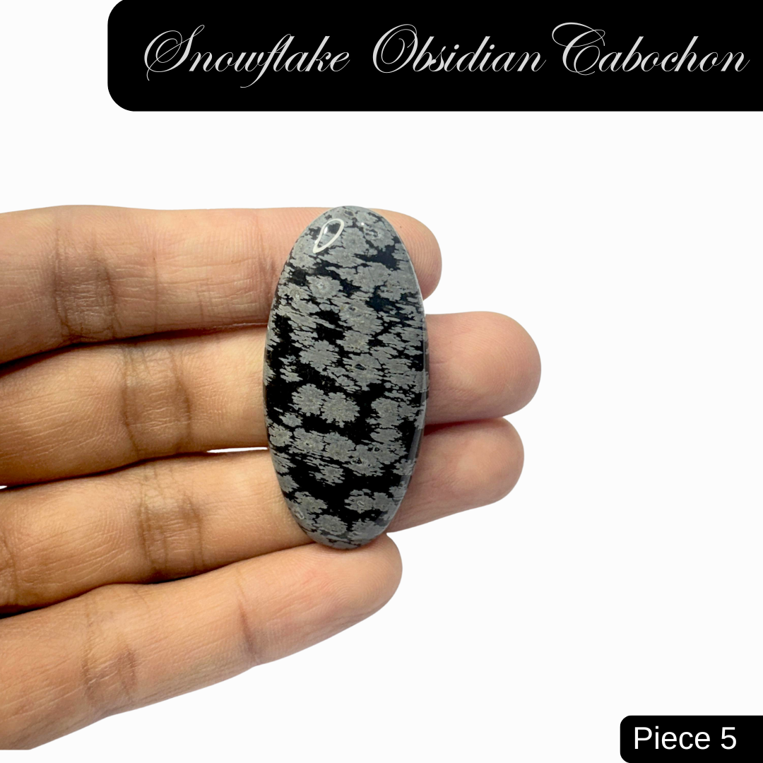 Snowflake Obsidian Cabochon - AEORA ROCKS INDIA -Healing Crystals superstore