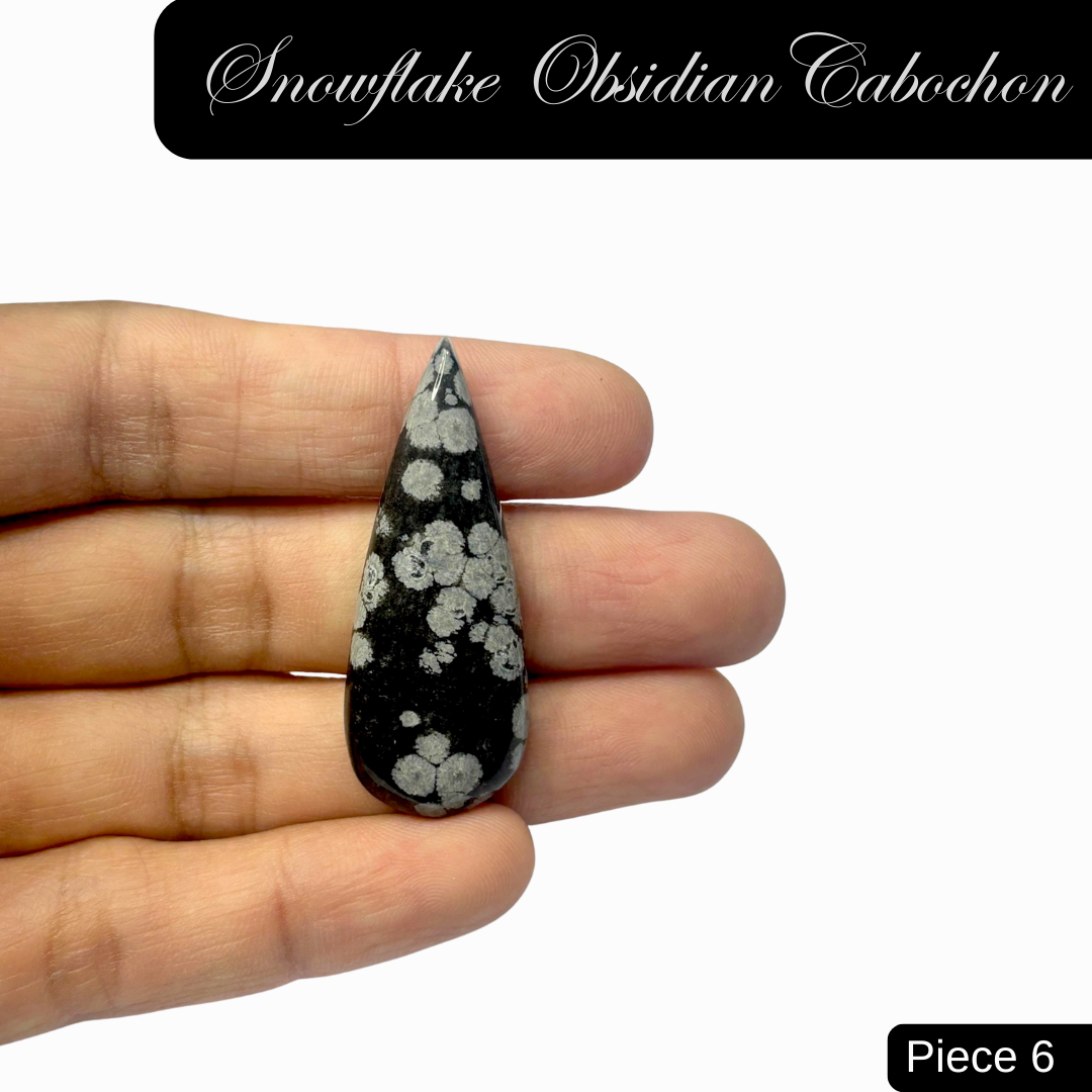 Snowflake Obsidian Cabochon - AEORA ROCKS INDIA -Healing Crystals superstore