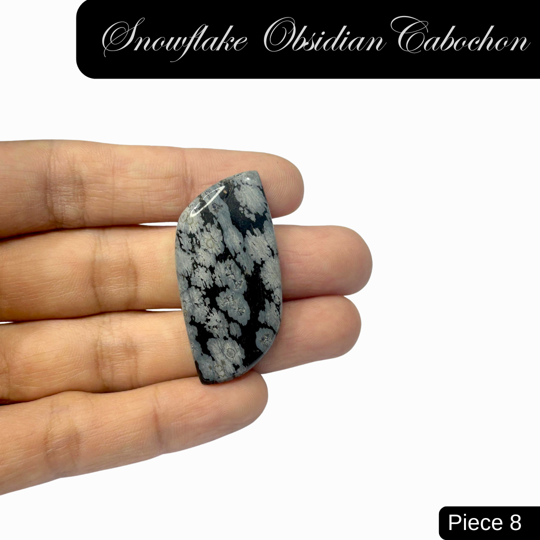 Snowflake Obsidian Cabochon - AEORA ROCKS INDIA -Healing Crystals superstore