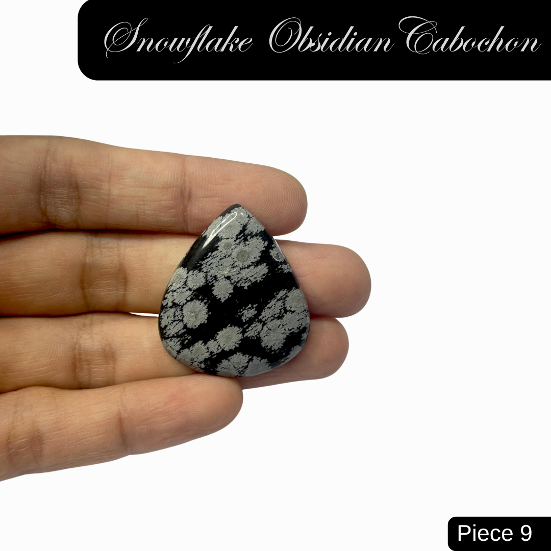 Snowflake Obsidian Cabochon - AEORA ROCKS INDIA -Healing Crystals superstore