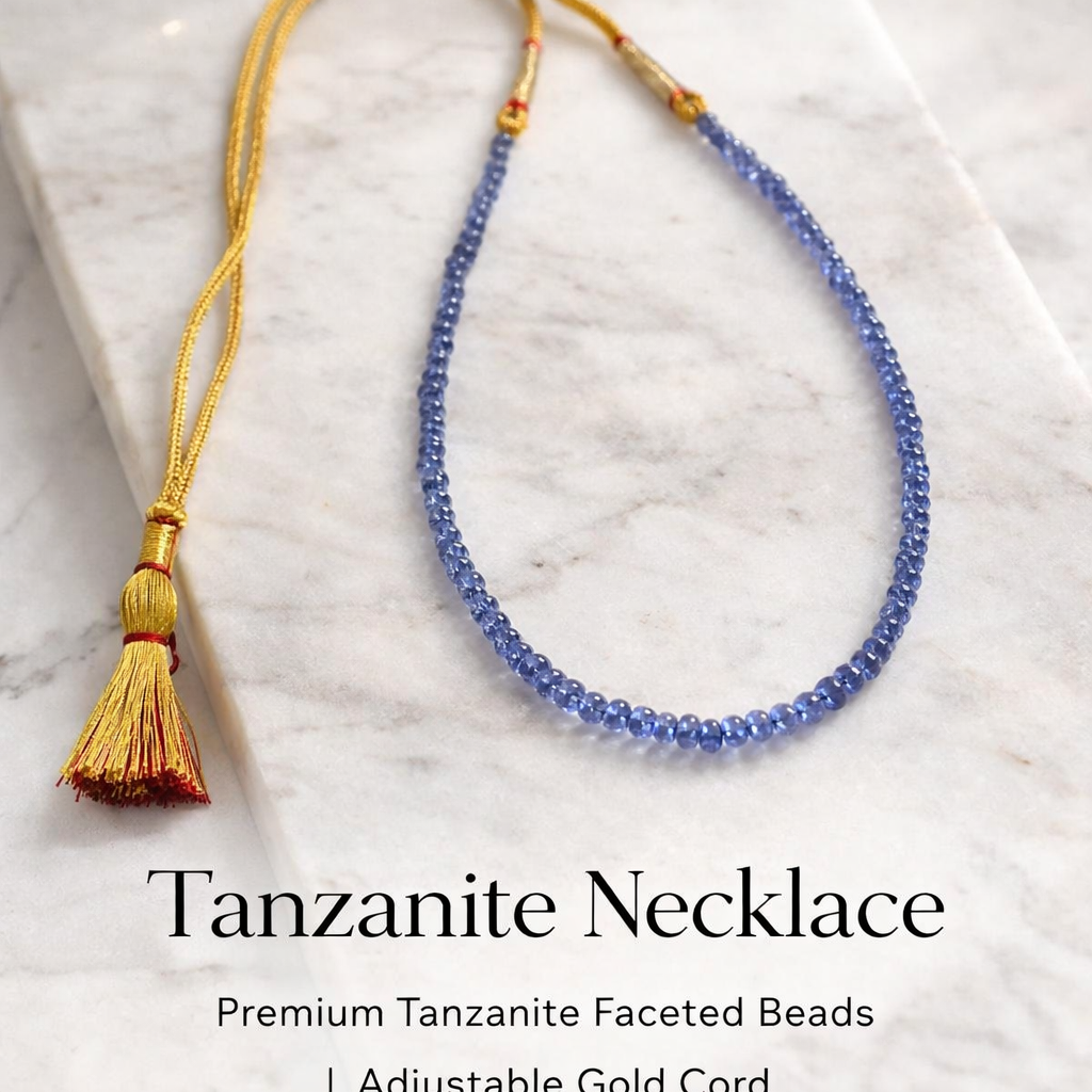Elegant Tanzanite Necklace – Natural Gemstone - AEORA ROCKS INDIA -Healing Crystals superstore