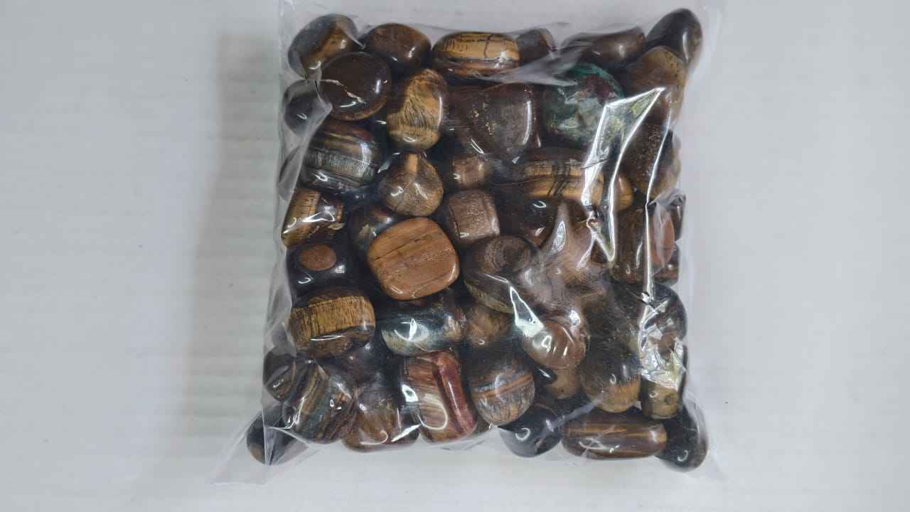 TIGER EYE TUMBLE STONE - 1 KG