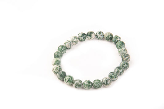 Tree Agate Bead Bracelet