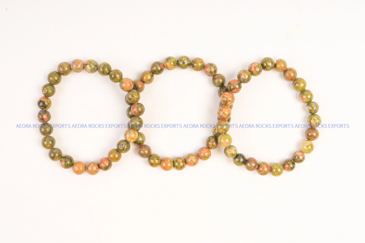 Unakite Bead Bracelet