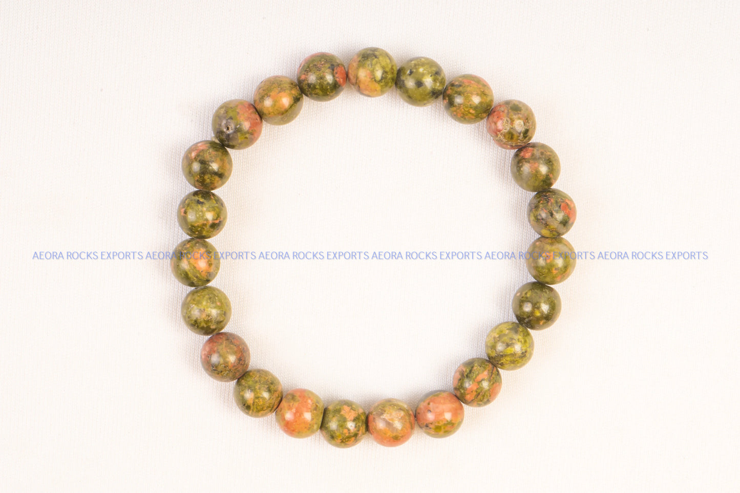 Unakite Bead Bracelet