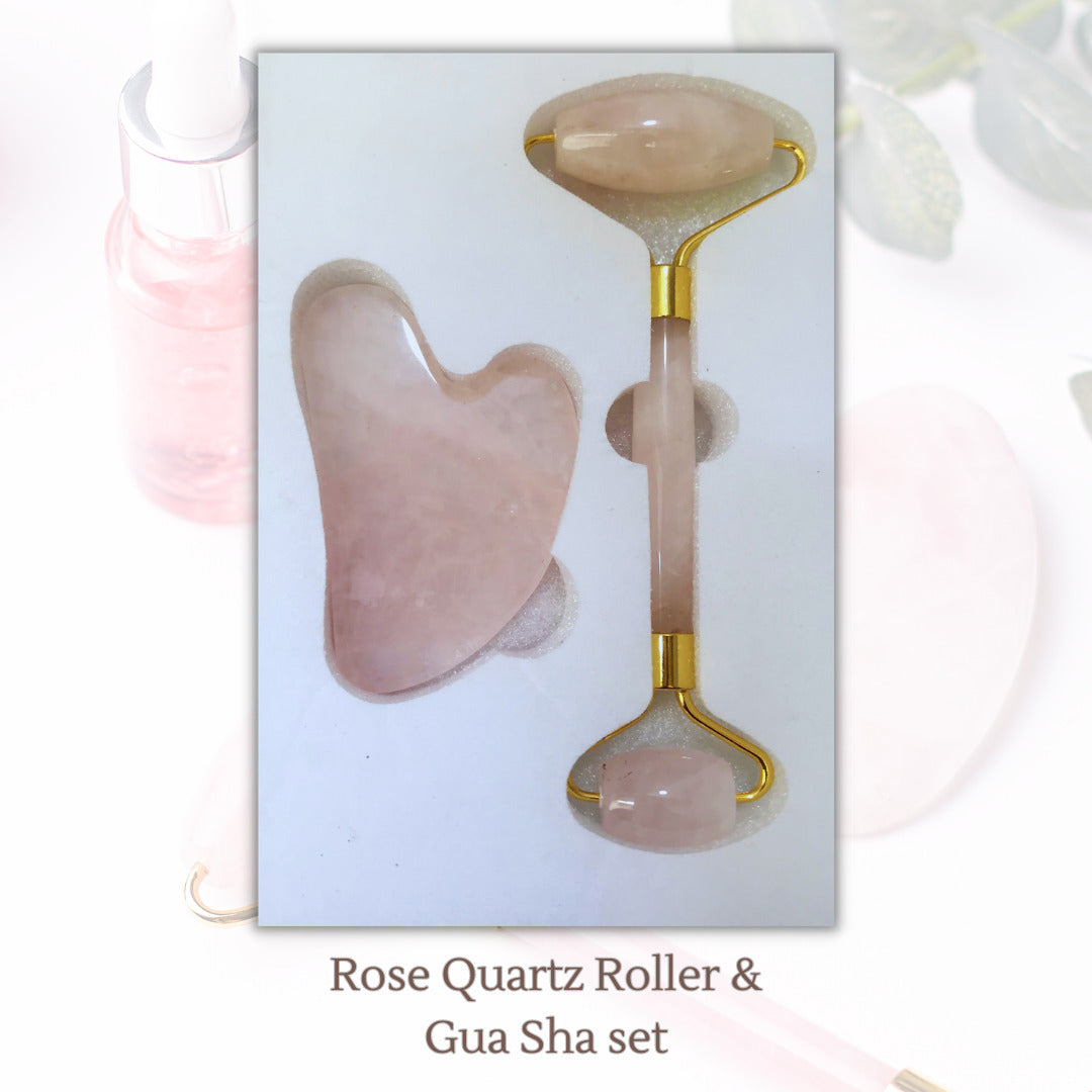 Rose Quartz Rollers and Gua Sha Set