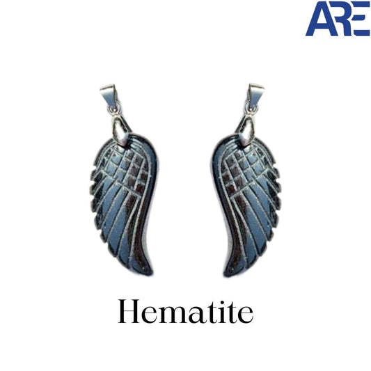 Hematite Wing Pendant