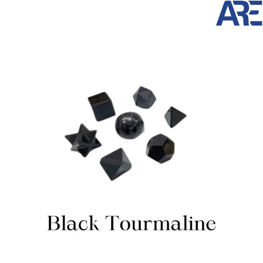 Black Tourmaline Geometric Set
