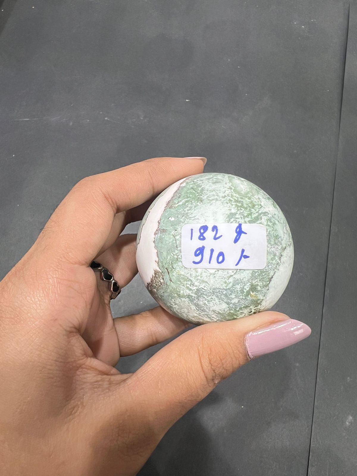 Green zebra sphere 182g - AEORA ROCKS INDIA -Healing Crystals superstore