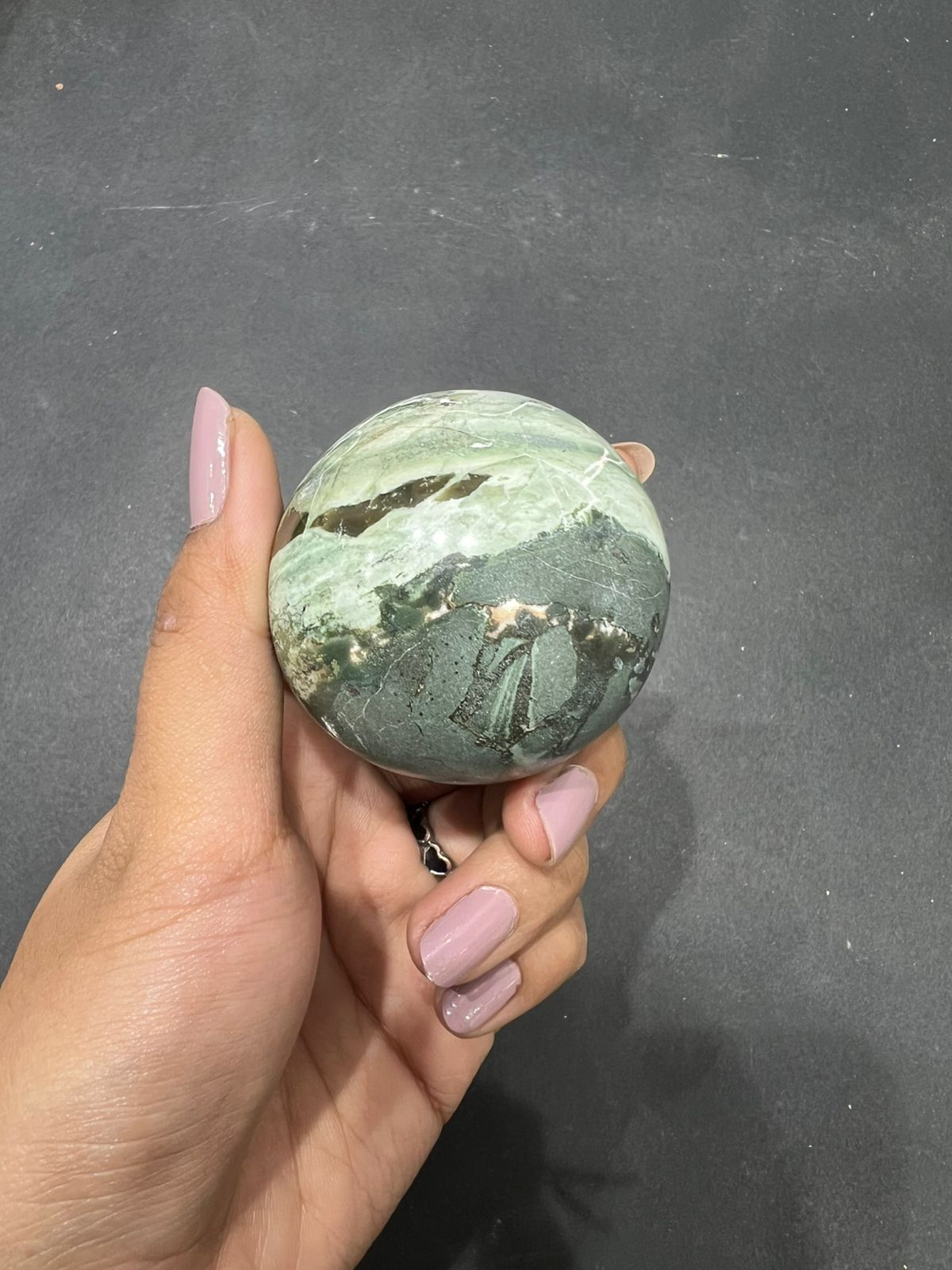 Green Zebra sphere 182g - AEORA ROCKS INDIA -Healing Crystals superstore