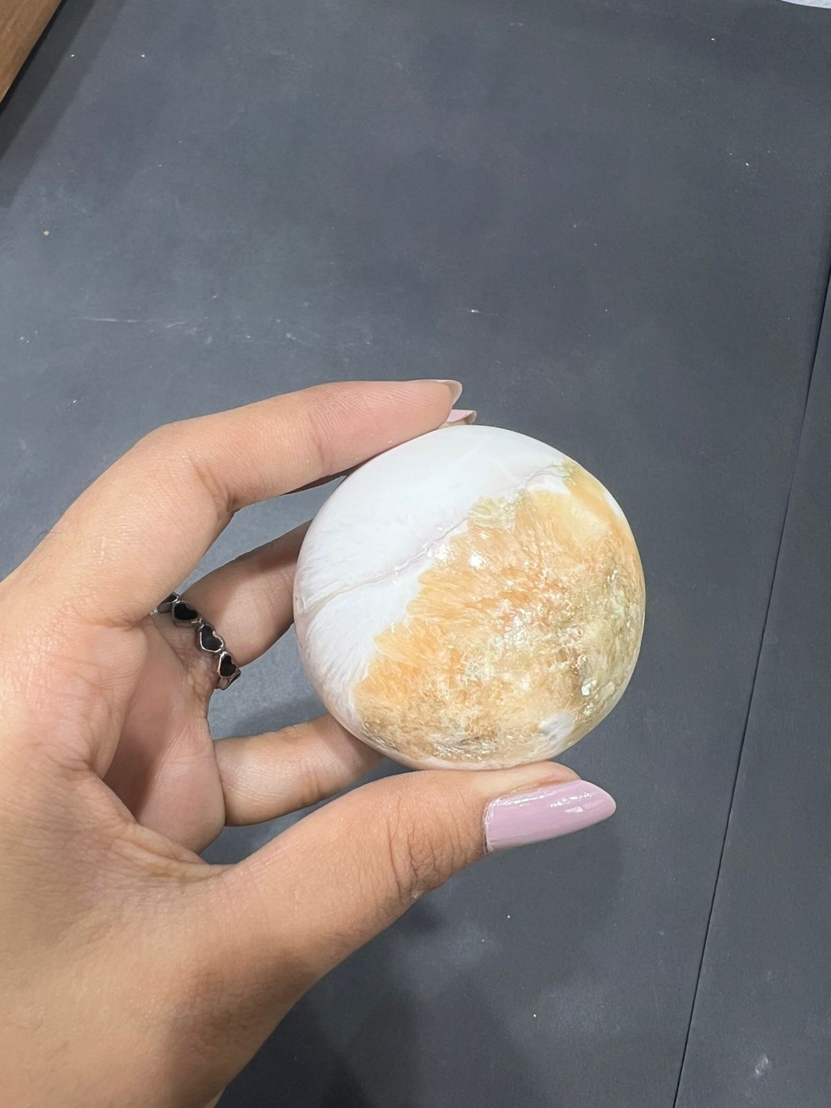 Stilbite Scolacite Sphere 208g - AEORA ROCKS INDIA -Healing Crystals superstore