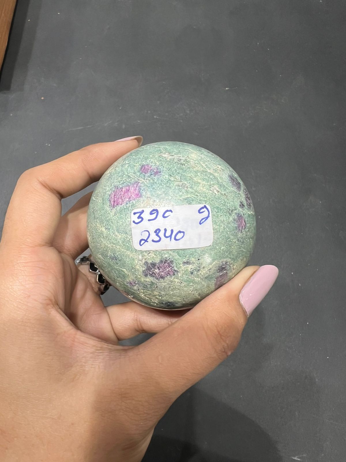 Ruby zoisite Sphere 390g - AEORA ROCKS INDIA -Healing Crystals superstore
