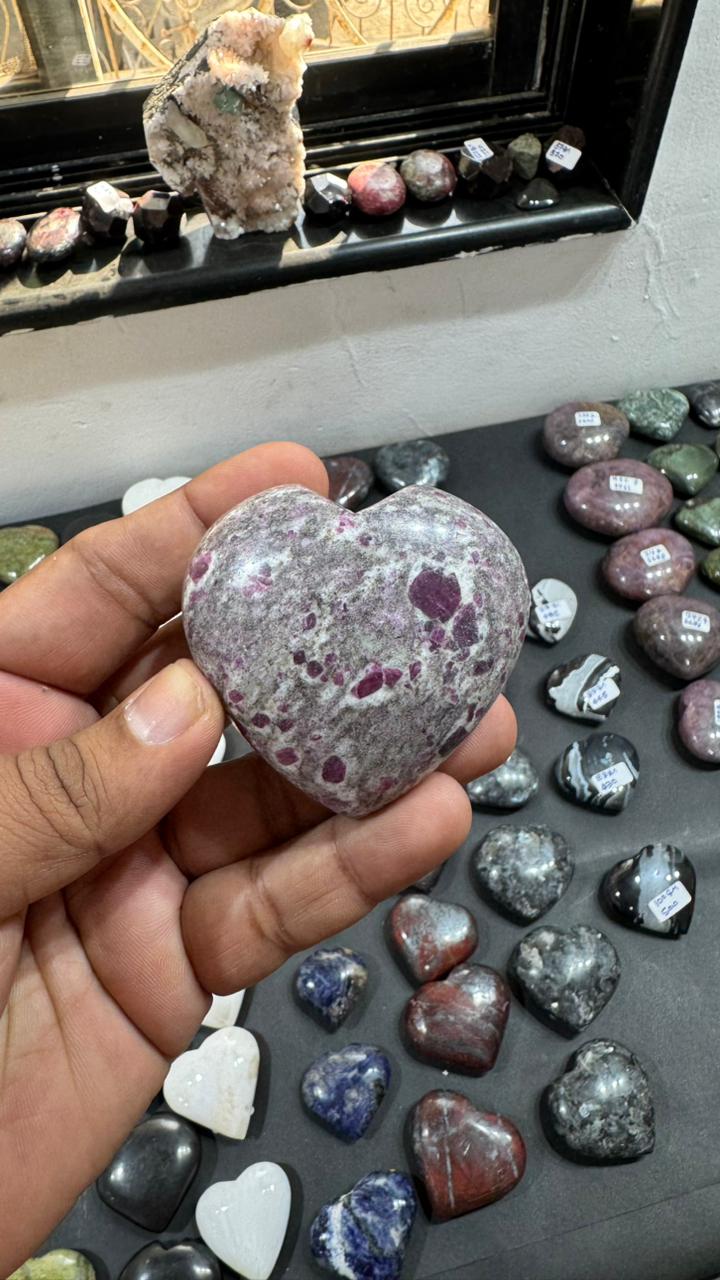 Ruby With Albite Heart 156g - AEORA ROCKS INDIA -Healing Crystals superstore