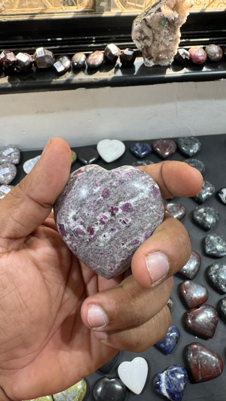 Ruby With Albite Heart 125g - AEORA ROCKS INDIA -Healing Crystals superstore