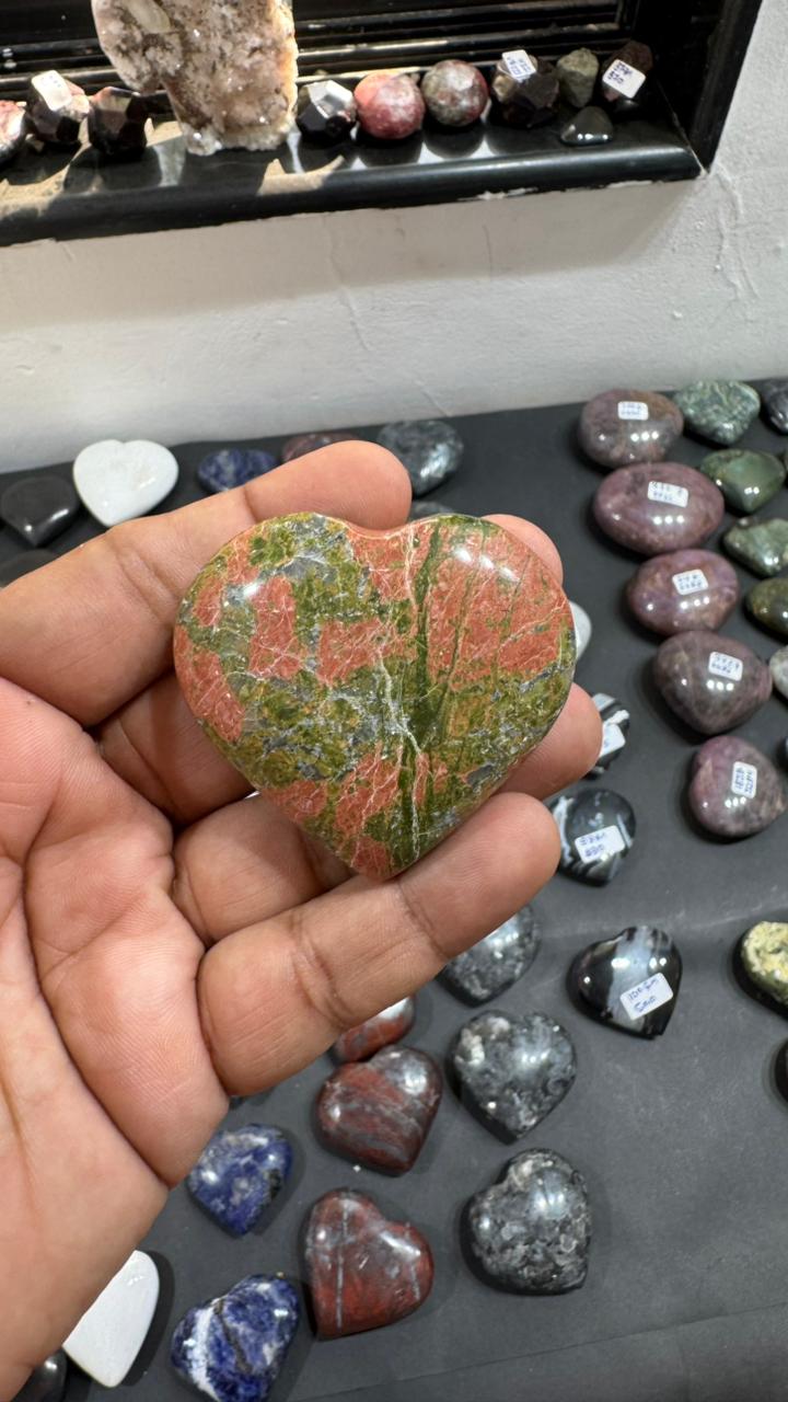 Unakite Heart 182g - AEORA ROCKS INDIA -Healing Crystals superstore