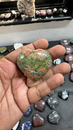 Unakite Heart 82g - AEORA ROCKS INDIA -Healing Crystals superstore