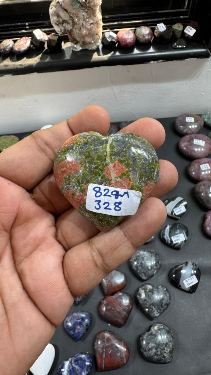 Unakite Heart 82g - AEORA ROCKS INDIA -Healing Crystals superstore