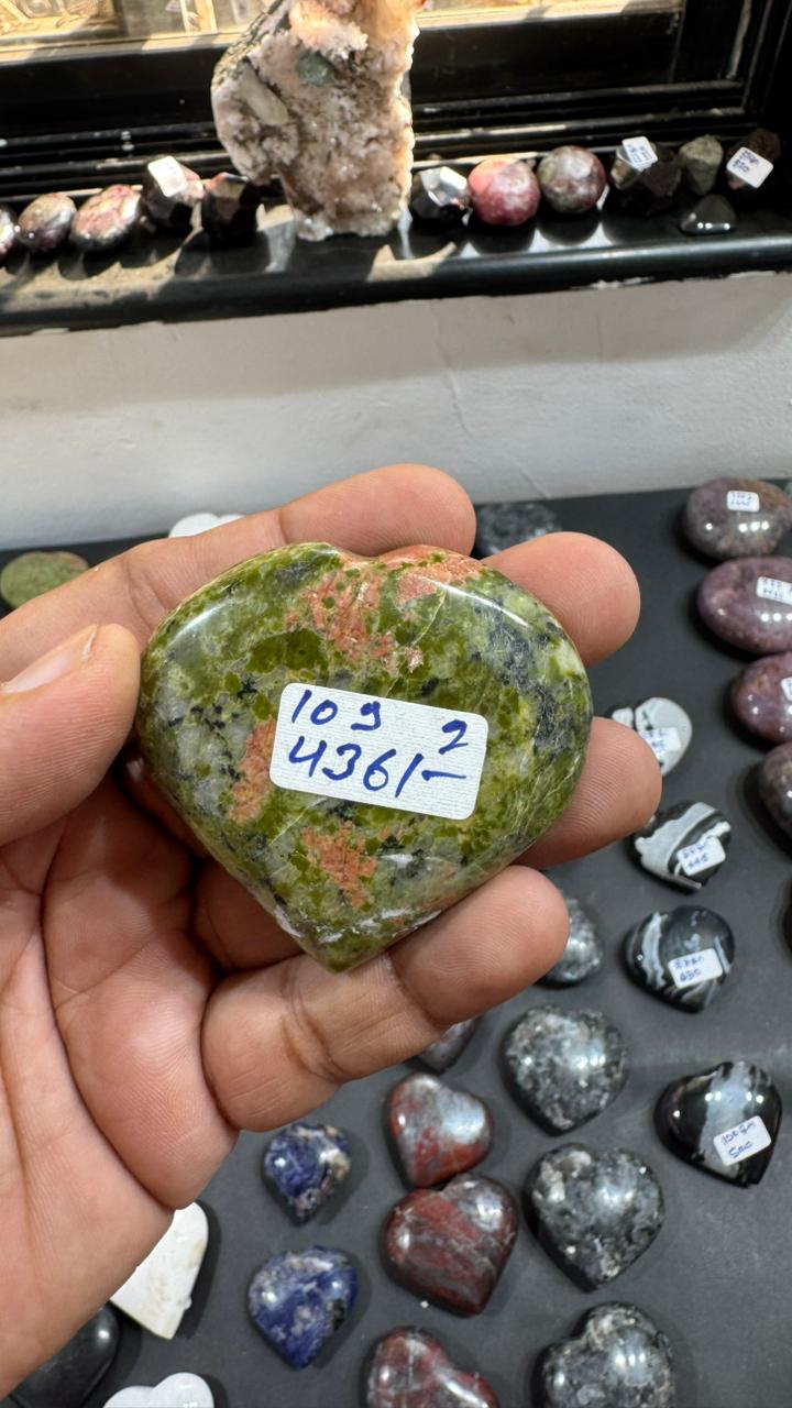 Unakite Heart 109g - AEORA ROCKS INDIA -Healing Crystals superstore