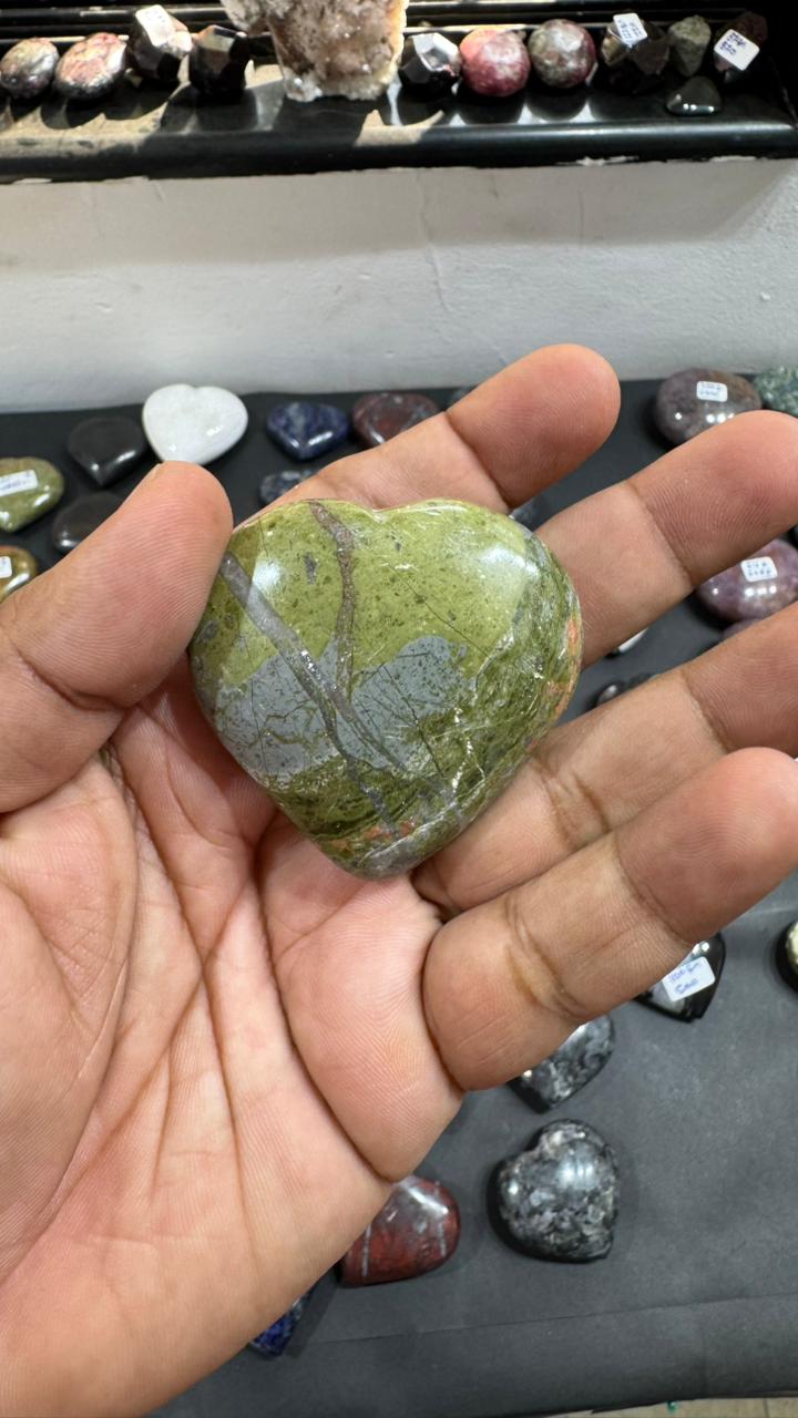 Unakite Heart 112g - AEORA ROCKS INDIA -Healing Crystals superstore